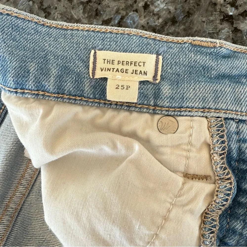 MADEWELL Perfect Vintage 10” High Rise Jean in Ellicott Wash, Raw Hem, Size 25P - Picture 4 of 10